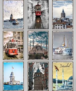 Hbb Özel Istanbul Koleksiyonu 9 Parça Ahşap Tablo Seti