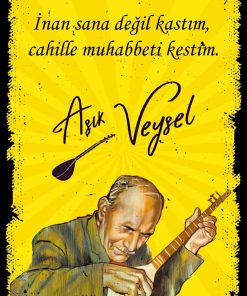 Aşık Veysel Retro Tablo Ahşap Poster