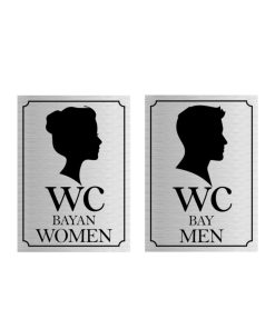 Wc Yazısı 8x12 Cm Metal 2 Adet Gümüş Levha