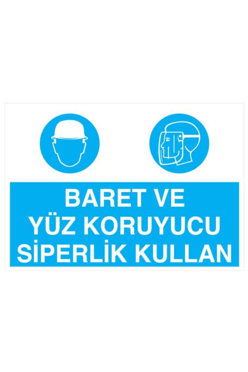 Baret Ve Yüz Koruyucu Siperlik Kullan İş Güvenliği 20x30 cm 3 mm Dekota
