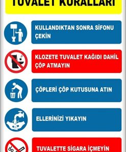 Tuvalet Kuralları Talimat Levhası A4