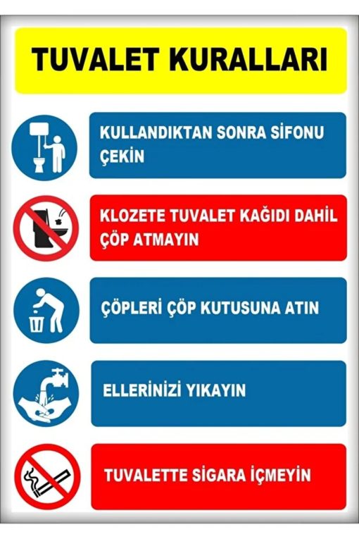 Tuvalet Kuralları Talimat Levhası A4