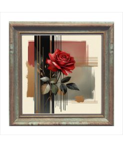 Çerçeveli Pleksi Camlı Çiçek Temalı Tablo 20 xx20 cm