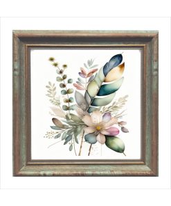 Çerçeveli Pleksi Camlı Çiçek Temalı Tablo 20 xx20 cm