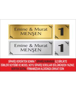 Bertek Ijital Gümüş Kapı Isimliği, Kapı Numarası Seti 01