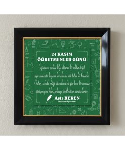 Öğretmenler Günü Kişiye Özel Çerçeveli Pleksi Camlı Tablo 20 x 20 cm