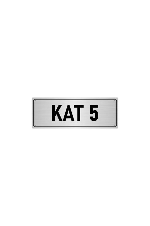 Metal Yönlendirme Levhası, Departman Kapı Isimliği Kat 5 5x20 Cm Gümüş Renk