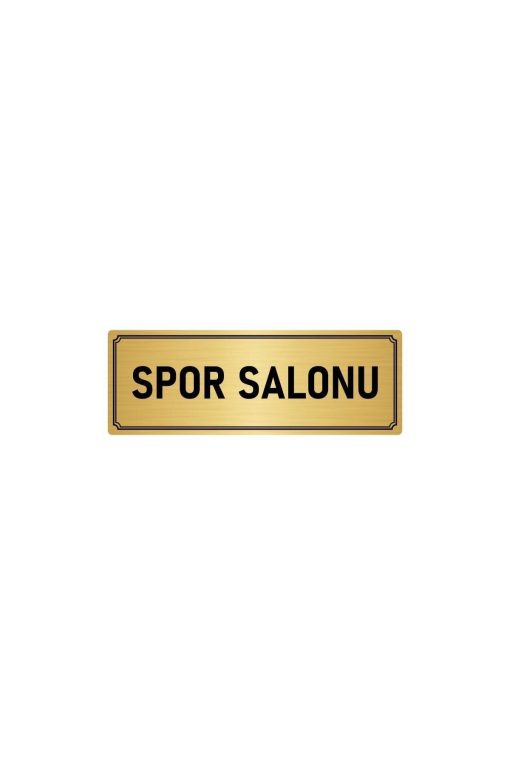 Metal Yönlendirme Levhası, Departman Kapı Isimliği Spor Salonu 7x20 Cm Altın Renk