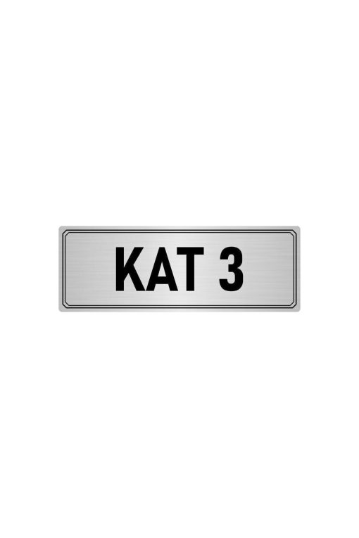 Metal Yönlendirme Levhası, Departman Kapı Isimliği Kat 3 5x20 Cm Gümüş Renk