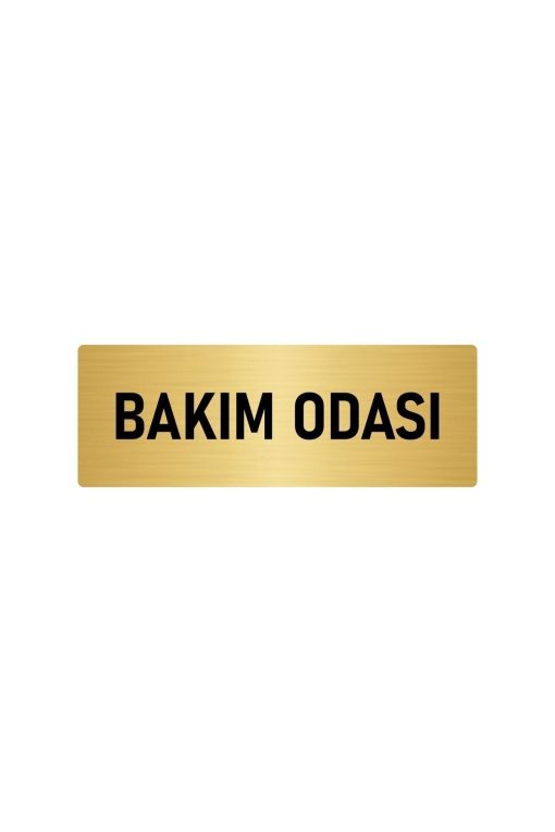 Metal Yönlendirme Levhası, Departman Kapı Isimliği Bakım Odası 10x20 Cm Altın Renk