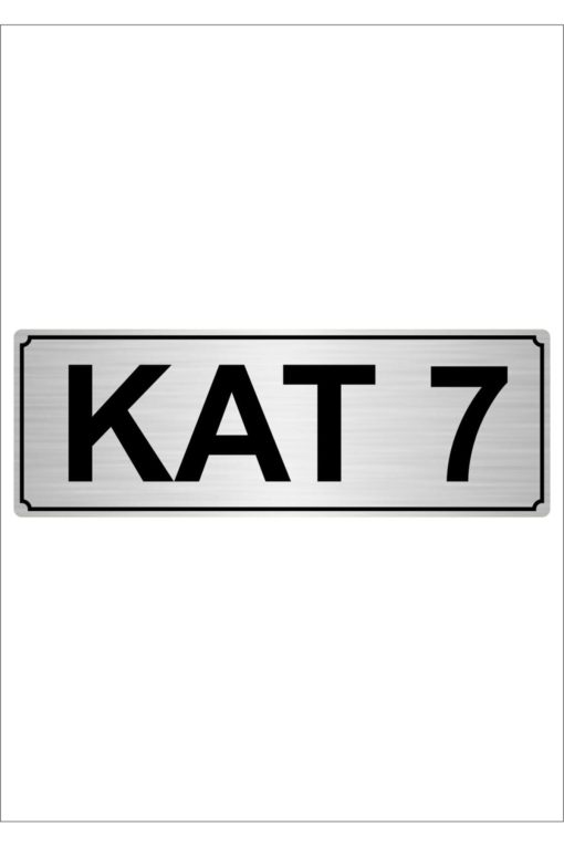 Kat 7 - 7cmx20cm Metal Yönlendirme Levhası Gümüş Renk