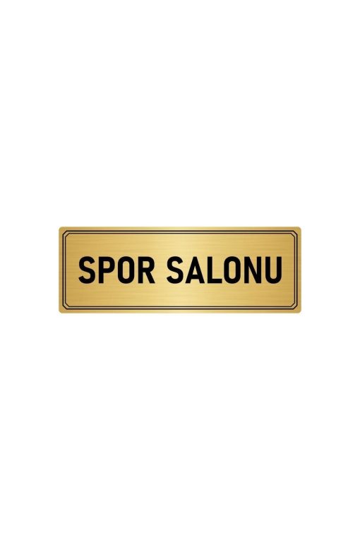 Metal Yönlendirme Levhası, Departman Kapı Isimliği Spor Salonu 10x20 Cm Altın Renk