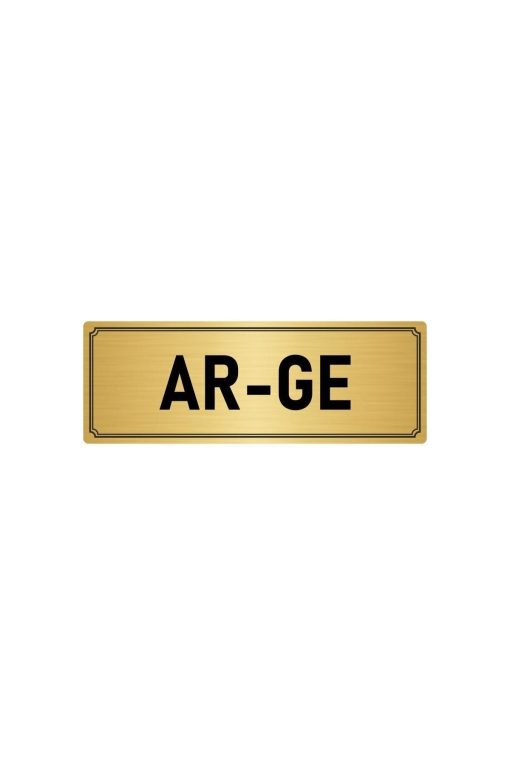 Metal Yönlendirme Levhası, Departman Kapı Isimliği Ar-ge 10x20 Cm Altın Renk