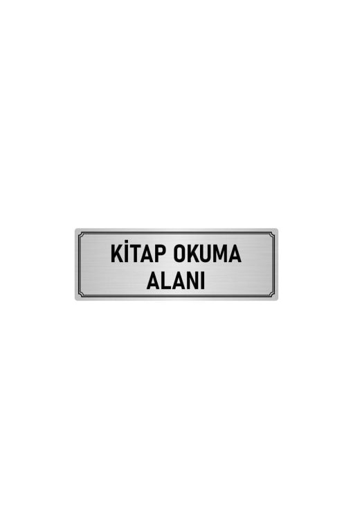 Metal Yönlendirme Levhası, Departman Kapı Isimliği Kitap Okuma Alanı 10x20 Cm Gümüş Renk