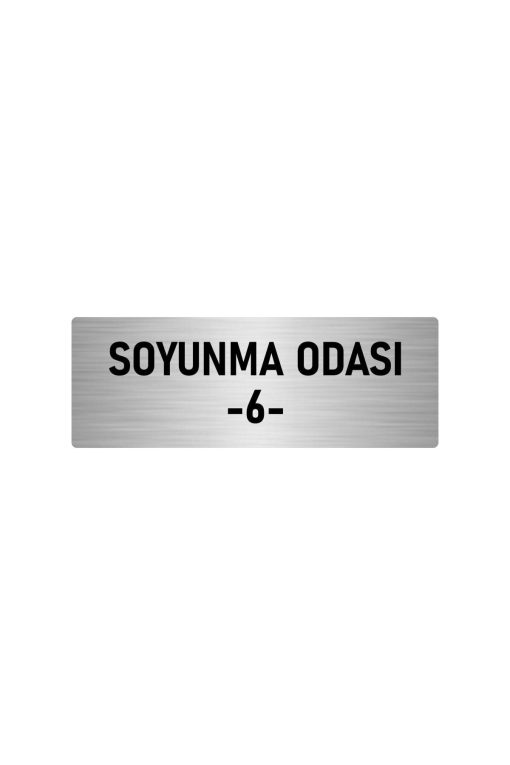 Metal Yönlendirme Levhası, Departman Kapı Isimliği Soyunma Odası 6 5x20 Cm Gümüş Renk