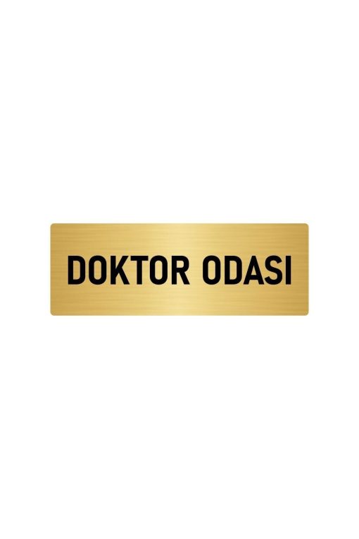 Metal Yönlendirme Levhası, Departman Kapı Isimliği Doktor Odası 10x20 Cm Altın Renk