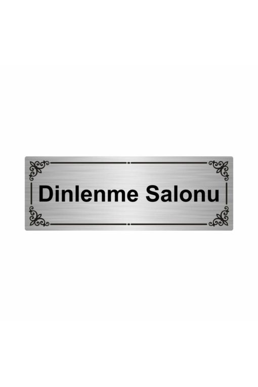 Dinlenme Salonu 7x20cm Gümüş Renk Metal Yönlendirme Levhası