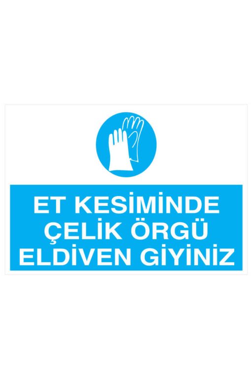Et Kesiminde Çelik Örgü Eldiven Giyiniz İş Güvenliği 20x30 CM 3 mm Dekota