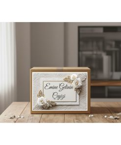 Çiçek Dijital Baskılı İsimli Çeyiz Etiketi - Kendinden Yapışkanlı - A4 Ebat (29 X 21 Cm) - 10 Adet