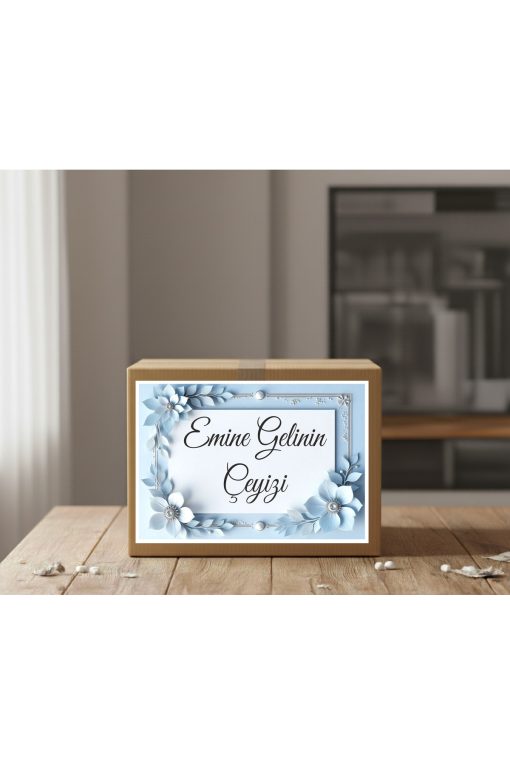 İsimli Çeyiz Etiketi - Kendinden Yapışkanlı - A4 Ebat (29 X 21 Cm) - 10 Adet