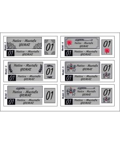 3'lü Set Kapı Isimliği, Kapı Numarası, Posta Kutusu Isimliği Gümüş