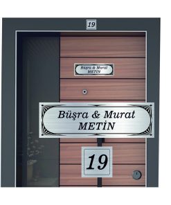 GÜMÜŞŞ RENK DAİRE KAPI İSİMLİĞİ