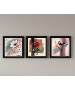 Çerçeveli Pleksi Camlı Güller Temalı Tablo 20 x 20 cm