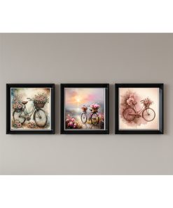 Çerçeveli Pleksi Camlı Bisiklet Temalı Tablo 20 x 20 cm