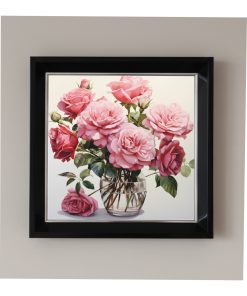 Çerçeveli Pleksi Camlı Güller Temalı Tablo 20 x 20 cm