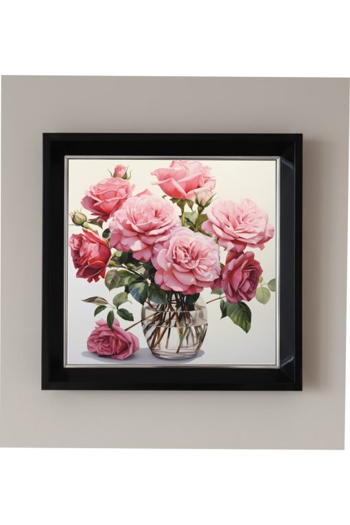 Çerçeveli Pleksi Camlı Güller Temalı Tablo 20 x 20 cm