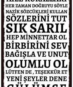 Duvar Yazısı Temalı Yazılı Ahşap Retro