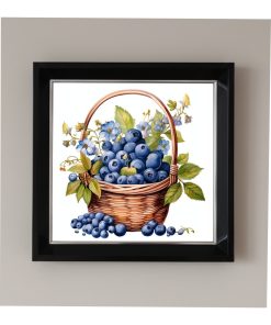 Çerçeveli Pleksi Camlı Üzüm ve Sepet Temalı Tablo 20 x 20 cm