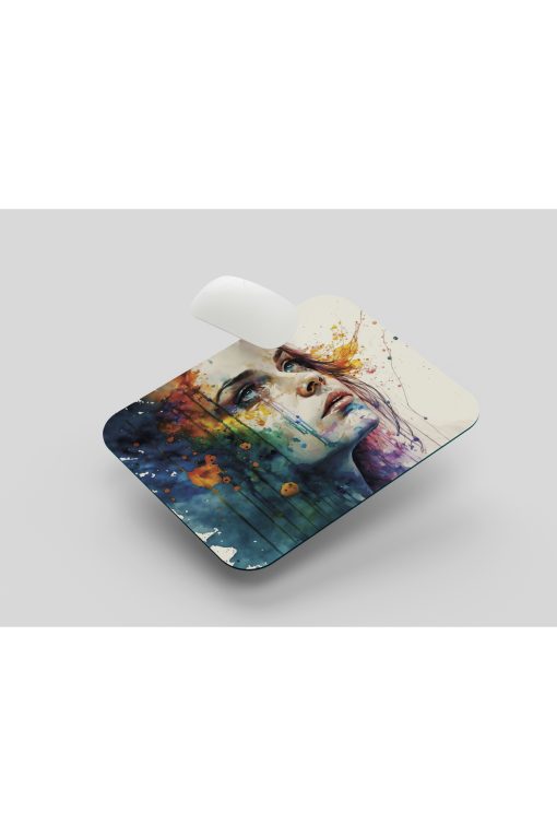 3D Ağlayan Kadın Mouse Pad, Diktörgen Mousepad, Mause Pad Ofis Mausepad