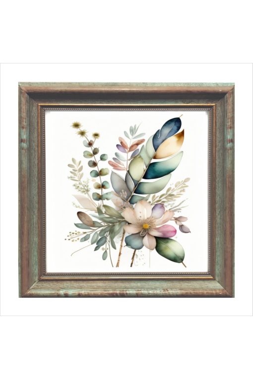 Çerçeveli Pleksi Camlı Çiçek Temalı Tablo 20 xx20 cm