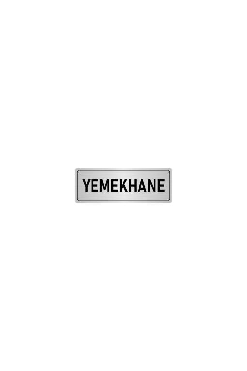 Metal Yönlendirme Levhası, Departman Kapı Isimliği Yemekhane 5x20 Cm Gümüş Renk