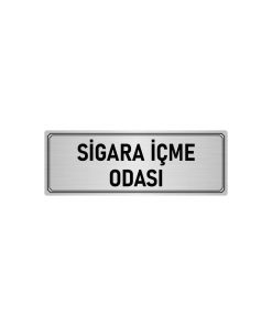 Metal Yönlendirme Levhası, Departman Kapı Isimliği Sigara Içme Odası 7x20 Cm Gümüş Renk