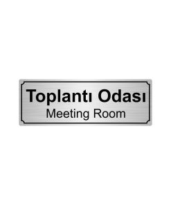 Gümüş Metal Toplantı Odası Yönlendirme Levhası 7cmx20cm