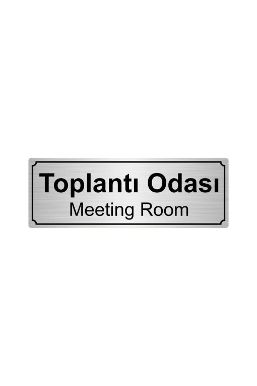 Gümüş Metal Toplantı Odası Yönlendirme Levhası 7cmx20cm