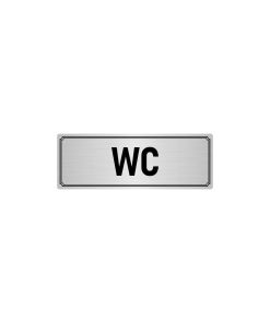 Metal Yönlendirme Levhası, Departman Kapı Isimliği Wc 7x20 Cm Gümüş Renk