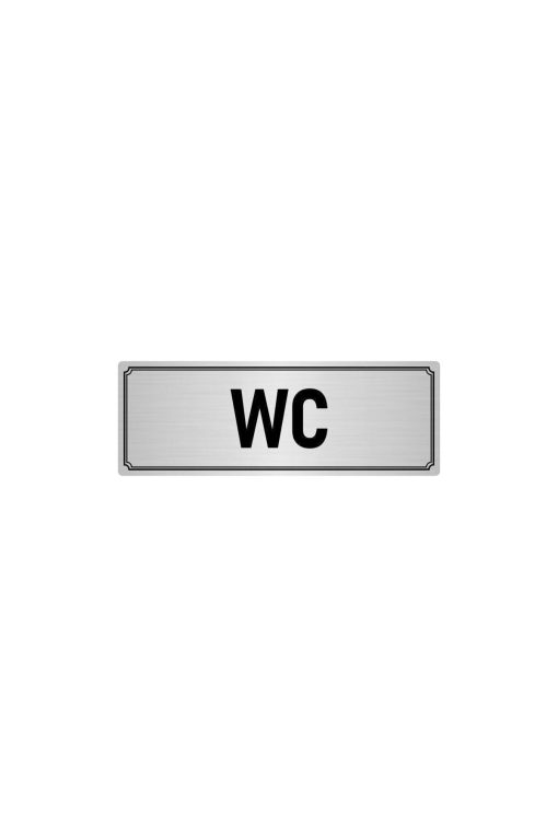 Metal Yönlendirme Levhası, Departman Kapı Isimliği Wc 7x20 Cm Gümüş Renk