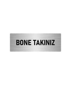 Metal Yönlendirme Levhası, Departman Kapı Isimliği Bone Takınız 7x20 Cm Gümüş Renk