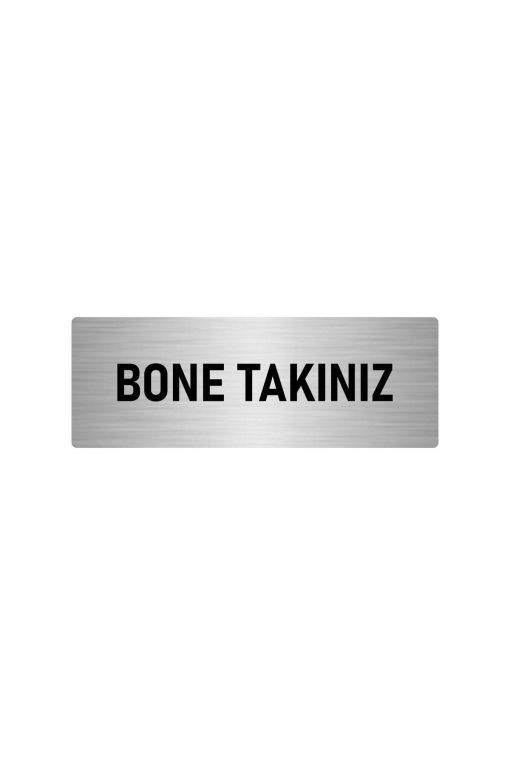 Metal Yönlendirme Levhası, Departman Kapı Isimliği Bone Takınız 7x20 Cm Gümüş Renk