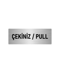 Metal Yönlendirme Levhası, Departman Kapı Isimliği Çekiniz/pull 10x20 Cm Gümüş Renk