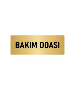Metal Yönlendirme Levhası, Departman Kapı Isimliği Bakım Odası 10x20 Cm Altın Renk