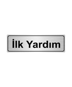 Ilk Yardım Yönlendirme Levhası 7cmx20cm Gümüş Renk Metal