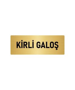 Metal Yönlendirme Levhası, Departman Kapı Isimliği Kirli Galoş 5x20 Cm Altın Renk