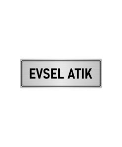 Metal Yönlendirme Levhası, Departman Kapı Isimliği Evsel Atık 7x20 Cm Gümüş Renk