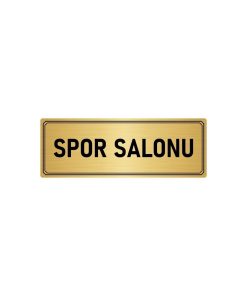 Metal Yönlendirme Levhası, Departman Kapı Isimliği Spor Salonu 10x20 Cm Altın Renk