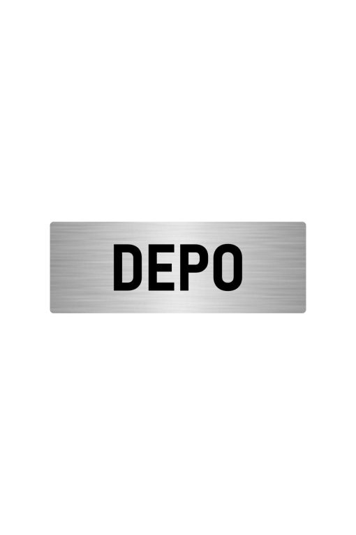 Metal Yönlendirme Levhası, Departman Kapı Isimliği Depo 5x20 Cm Gümüş Renk