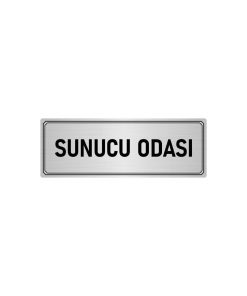 Metal Yönlendirme Levhası, Departman Kapı Isimliği Sunucu Odası 7x20 Cm Gümüş Renk